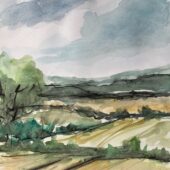 Aquarelle et craie 40x30